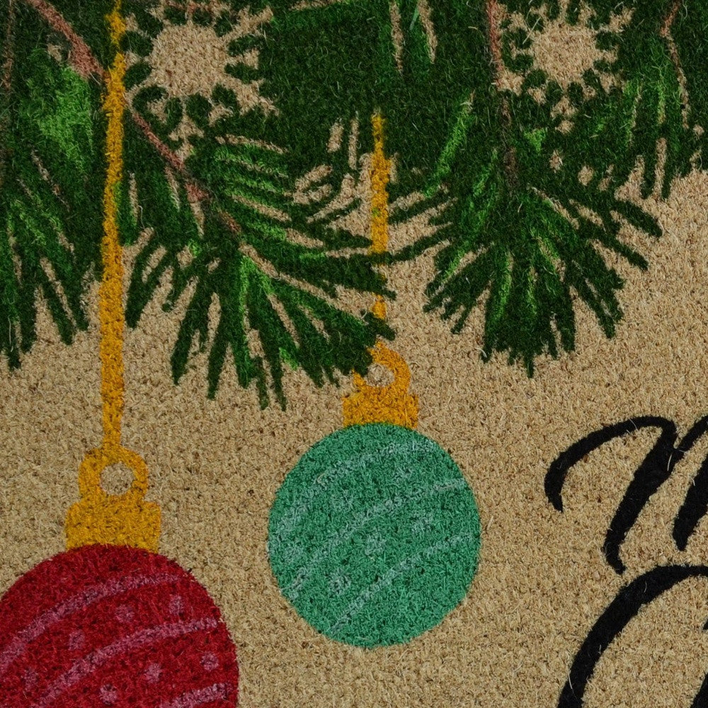 18" X 30" Beige and Red Coir Christmas Merry Christmas Outdoor Christmas Door Mat-3