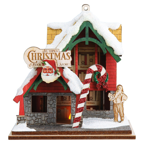 Christmas Book Store Ornament-1